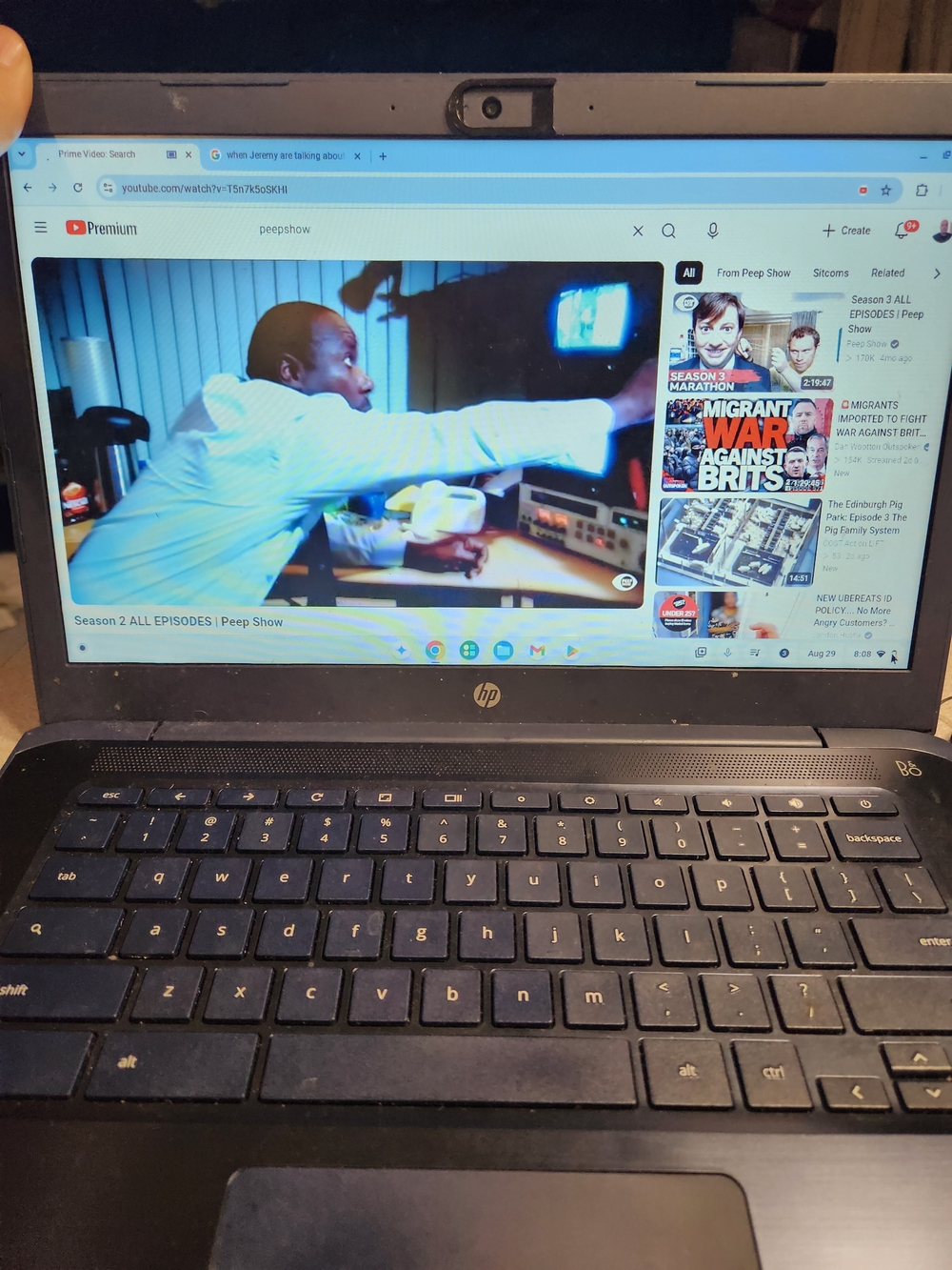 HP Black Laptop with Built-in Webcam and Media Display